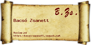 Bacsó Zsanett névjegykártya